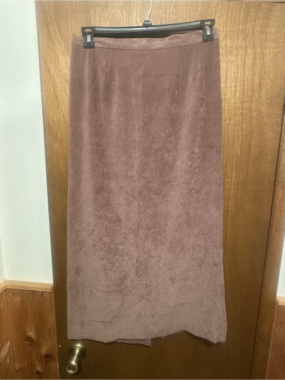 Vintage Women's Light Brown Velvet Maxi Skirt and Blazer Set